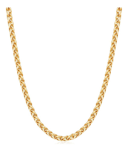 Sjx Collar De Cadena De Trigo Chapado En Oro Fiusem For