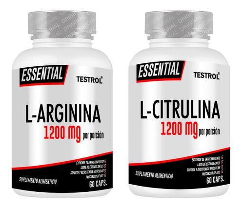 Combo Arginina Essential + Citrulina Essential 60 Caps C/u