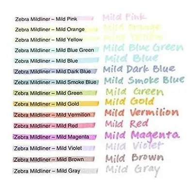 Juego De Rotuladores Resaltador Zebra Mildliner, Juego De 20