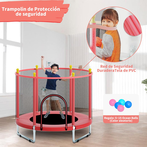 Trampolín Infantil 1.4m Con Resortes Y Red Segura