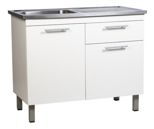 Bajo Mesada 100 1 Metro Bacha Cocina Acero Inox Puerta Cajon