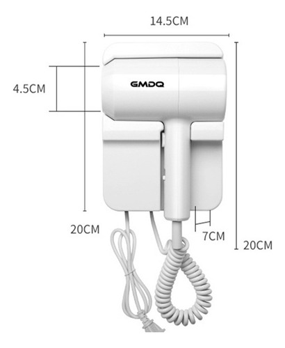1 Gmdq Secador De Pelo Eléctrico De Montaje En Pared Con