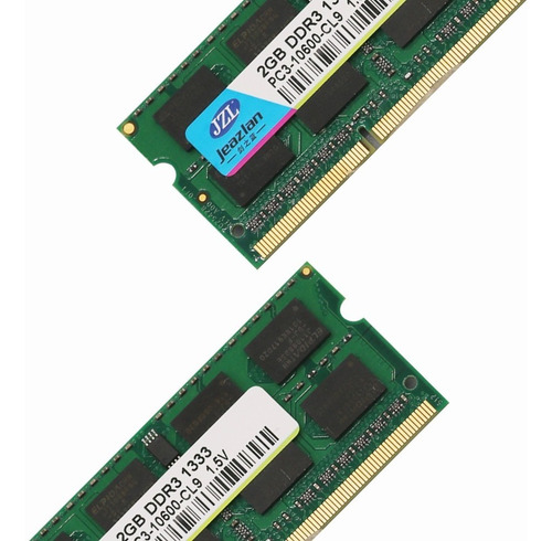 Imagen 5 de 6 de 2pza 2gb Memoria Ram Laptop Ddr3 Pc3-10600s 1333mhz Sodimm