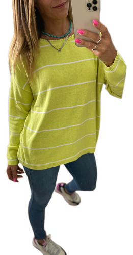 Sweater Rayado De Hilo Mujer The Big Shop