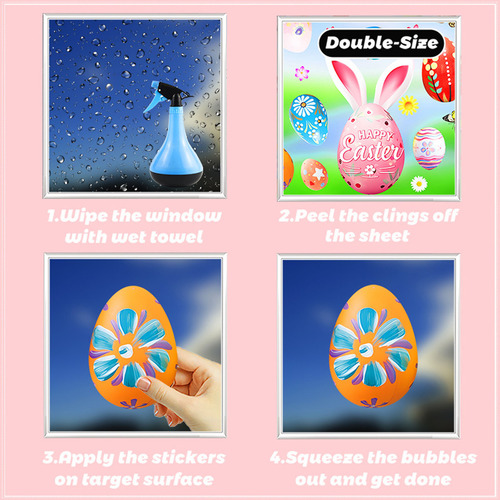 Adhesivo Para Ventana Con Forma De Huevo De Conejo De Pascua