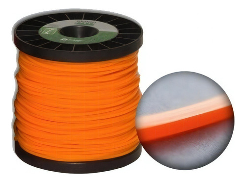 Linha Fio Nylon Quadrado Roçadeira Cortar Grama 3mm 232m 2kg Cor Laranja