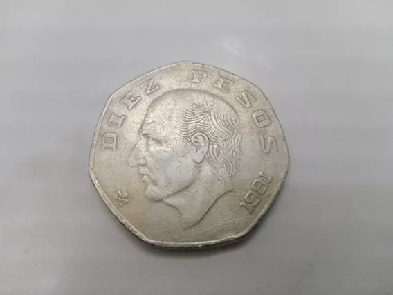 Moneda 10 Pesos Cura Hidalgo Gruesa Año 1981 Circulada #1