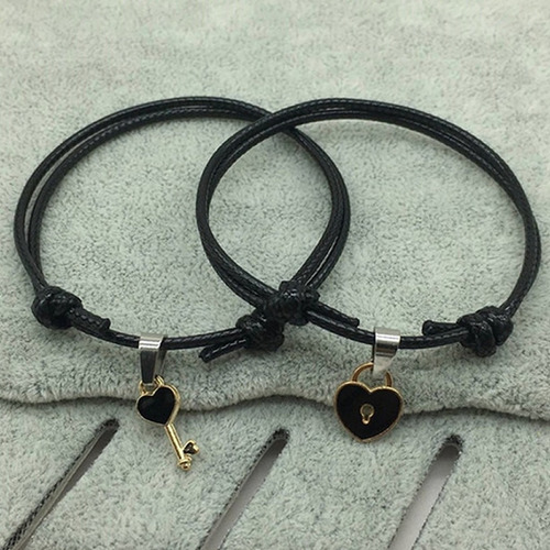 Pulsera Corazones Llave Y Candado Parajas Novios Esposos