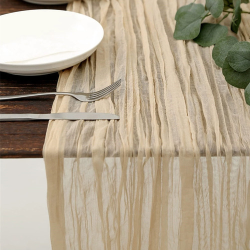 5pzs Camino De Mesa Boho Gasa Estilo Rústico Decoración Boda
