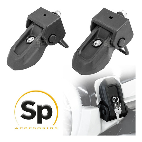 Imagen 2 de 10 de Seguro De Cofre Laterales Jeep Jl 2019/2020 Con Llave Chapa
