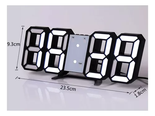 Reloj Despertador Luz Led Digital 3d De Mesa Y Pared - Gianpa Variedades