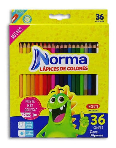 Lápices De Colores Norma 36 Punta Más Gruesa 4.2 Mm
