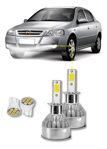 Kit Ultra Led Chevrolet Astra 2003/2012 Milha 20000lm 6500k