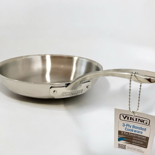 Frigideira Viking De Aço Inoxidável De 3 Camadas 10 In Eua Prateado