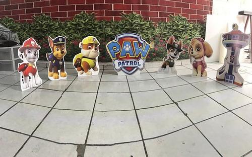 Paw Patrol Figuras  Fiesta 7 Pzas 30cm De Alto Torre 50cm