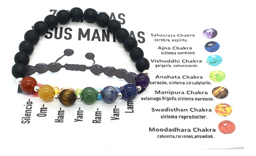 Pulsera De Los 7 Chakras Con Piedras Naturales 