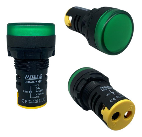 Indicador Sinaleiro Verde 22mm Ip65 24vcc/vca