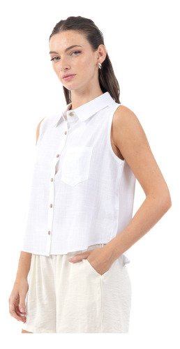 Blusa Camisera Sin Mangas Con Botones De Mujer Quarry
