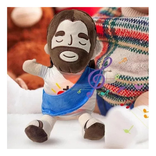 2 Piezas De Peluche Navideño De Jesús Que Respira Con Luces