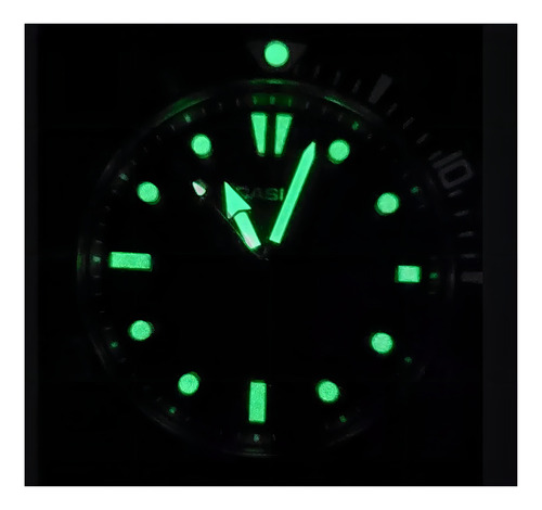 Reloj Casio Hombre Mdv-107d-1a1 Analogico 200m Acero Inox Color De La Malla Plateado Color Del Bisel Negro Color Del Fondo Negro