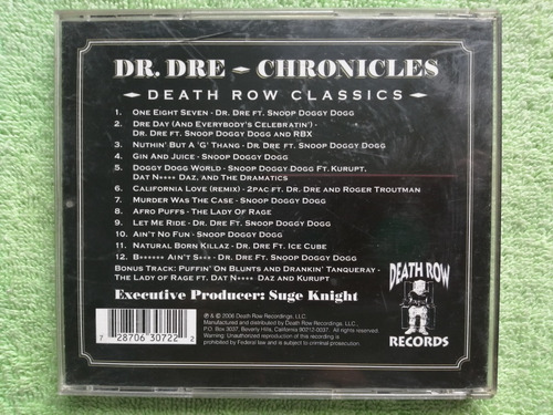 Eam Cd Dr. Dre Chronicles 2006 Death Row Classics Snoop Dogg