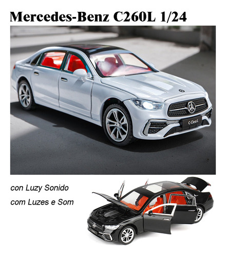 Benz Cless C260l Miniatura Metal Coche Con Luz Y Sonido 1/24