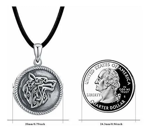 Collar Locket De Lobo Compatible Con Fotos - Plata 925.