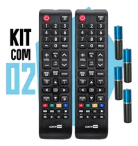 Comprar Kit 2 Controle Remoto Para Tv Samsung 4k Lcd Led Plasma Teclas Smart Hub E Futebol Casenn