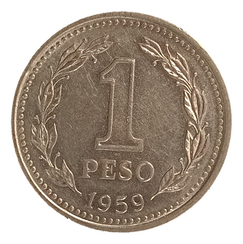 Argentina 1 Peso1959 Excelente Cj 254 Error Cuño Empastado