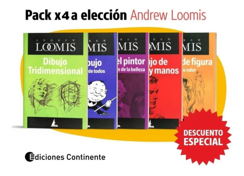 Pack 4 Libros - Dibujo De  Loomis A Elección Con Descuento