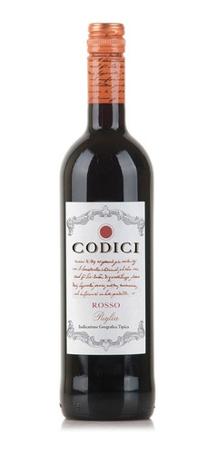 Vinho Italiano Codici Rosso Puglia 750ml
