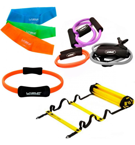 Kit 3 Extensores + 3 Mini Bands + Arco Pilates + Escada 4m