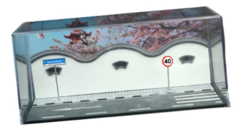 De Escena De Coche Modelo 1/64, Escena De Calle Con Jardín