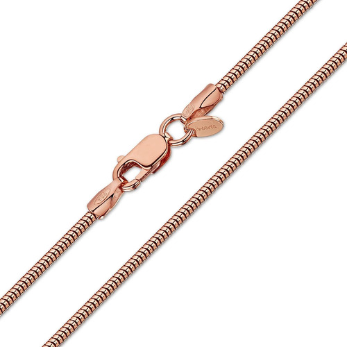 Amberta 14k Rose Gold Plated On Sterling Silver 1.4 Mm Snake
