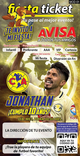 Invitación Digital Personalizada Aguilas Del América