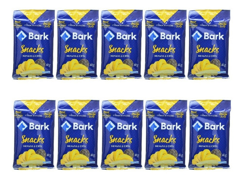 Bark Snacks P/ Cães Banana E Chia 60g Kit 10 Unid.