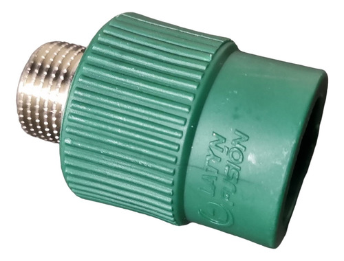 Cupla Fusión 25mm C/ Inserto Metálico Rosca Macho 1/2 Latyn Acabado Mate Color Verde
