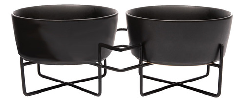 Comedero Doble Waggo Simple Solid Y Soporte Para Comedero