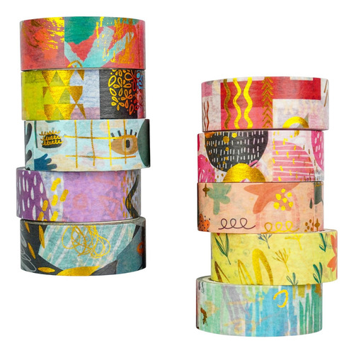 10 Uds. De Cintas Washi De 15mm De Ancho, Cintas Adhesivas