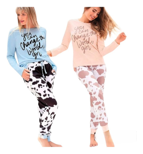 Pijama De Mujer Invierno Lencatex - Vaca