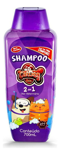 Shampoo 2em1 P/cães Gatos Petshop Cat Dog 700ml - 1 Un Fragrância Agradável