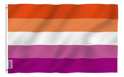 Bandera Anley, Orgullo Lésbico, 100% Poliéster, 90 X 150 Cm