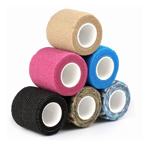 Vendaje Deportivo Autoadhesivo 6 Roll, Vendaje Cohesivo Elástico No Tejido, Cinta Cohesiva Para Los Dedos Para Estiramiento Atlético, Deportes, Muñeca, Tobillo,mascota 5cm X 4.5m Colores Mezclados