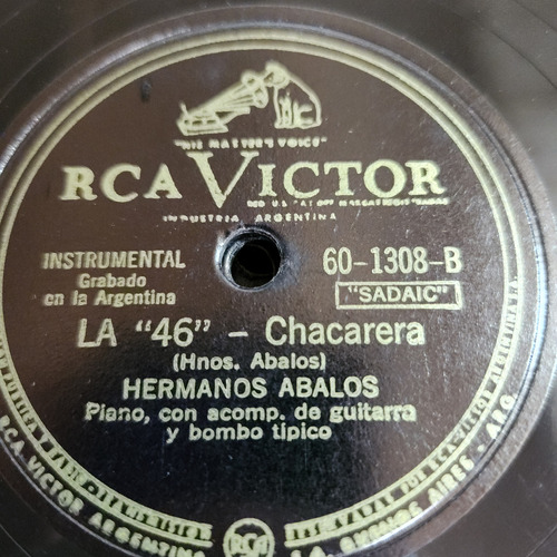Pasta Hermanos Abalos Acomp Guitarra Bombo Rca Victor C603