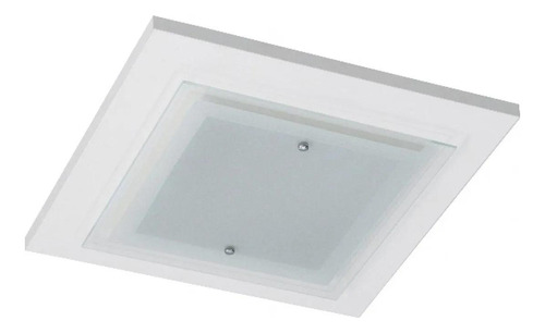 Plafon Quadrado 25cm Branco Vidro Fosco-joanto