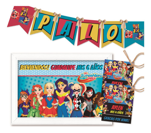 Mini Kit Imprimible Super Héroes Dc Girls Deco Cumple