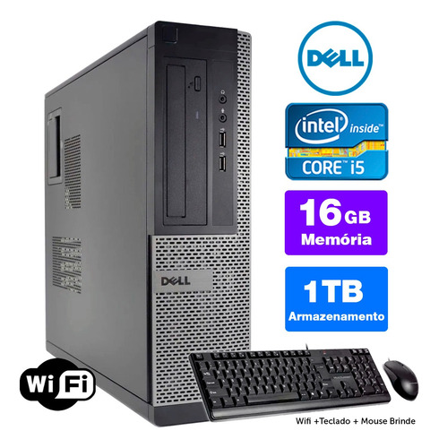 Desktop Usado Dell Optiplex Int I5 2g 16gb 1tb Brinde