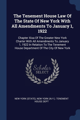 Libro The Tenement House Law Of The State Of New York Wit...