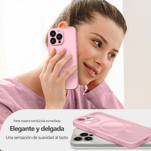 Funda Compatible Magsafe Para iPhone Serie,iPhone 16/15/14/13 Case Protección Completa La Cámara Translúcido Mate Delgad