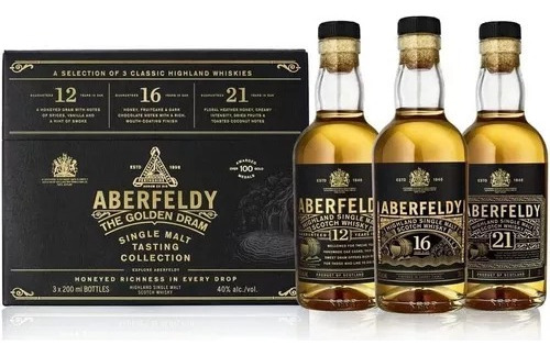 Kit 3 Whisky Aberfeldy 12-16-21 Anos 200ml Single Malt